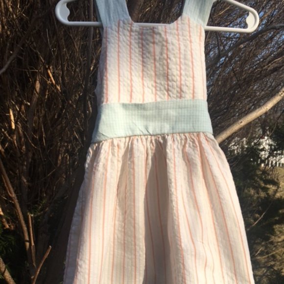 Classical, EUC, Seersucker, Cotton, Dress in Pastels, & Pale Blue Gingham  3T - Picture 1 of 7